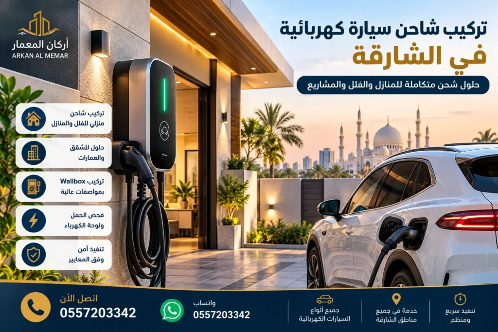 تركيب شاحن سيارة كهربائية في الشارقة